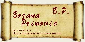Božana Primović vizit kartica